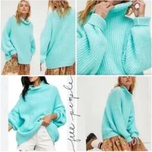 FREE PEOPLE Swim Too Deep Turtleneck Oversized Sweater